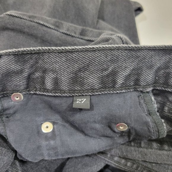 Jeu Illimite Classic High Waist Slim Button Up Jean, Vintage Black Grey - Picture 11 of 12